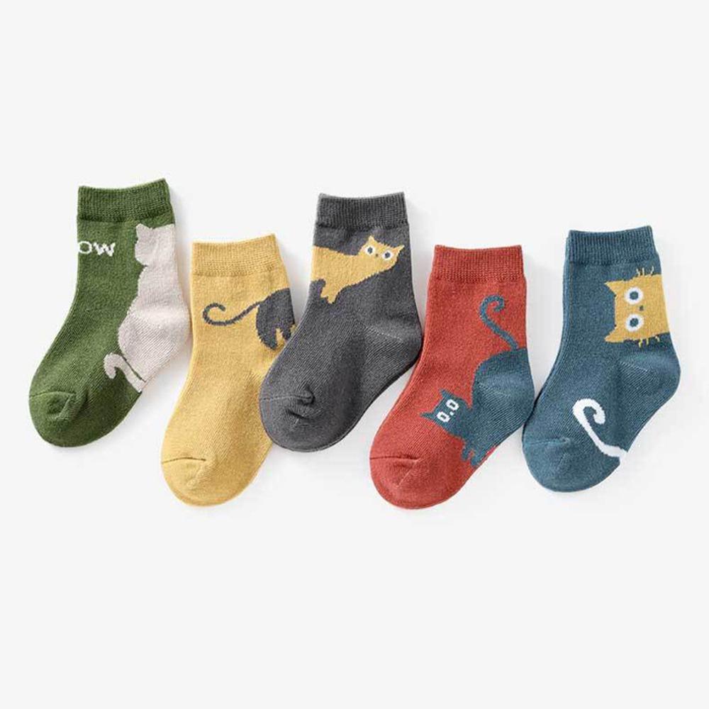 5 Pairs Cotton Kids Crew Socks Comfortable Children s Socks for Boys and Girls S (1-3Y) 12-14cm