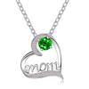 Multi-Tone Mom & Child Pendant Necklace Set, Heart & Family Silhouette Necklaces for Mother's Day