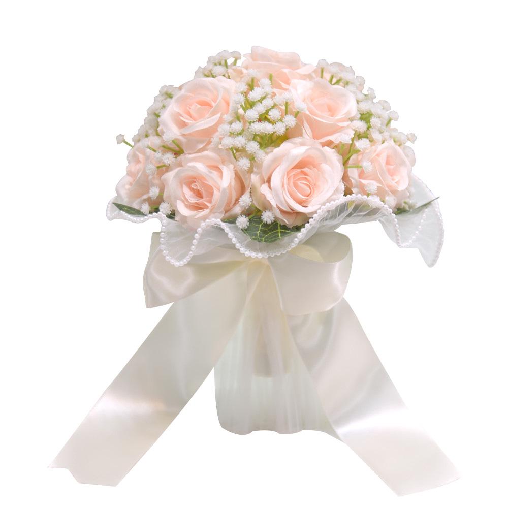 Rose Gypsophila Bouquet - Silk Flowers for Weddings, Photography, Christmas, and Valentine's Day Gifts