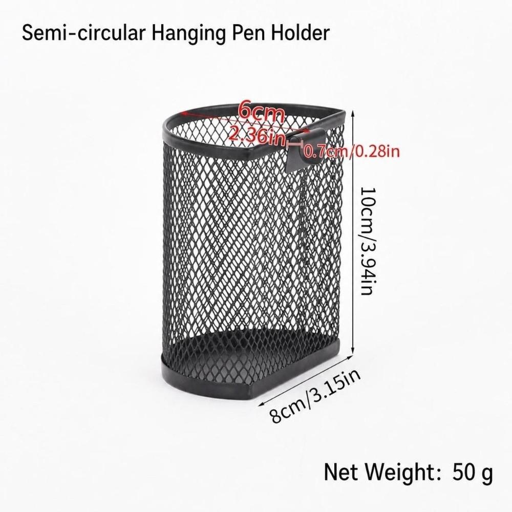 Semi-Circle/Oval Hanging Pen Holder Mesh Desk Organizer Durable Makeup Brush Container  Students