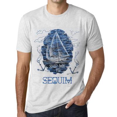 T-shirt da uomo vintage maglietta grafica Spediscimi a Sequim Bianco vintage