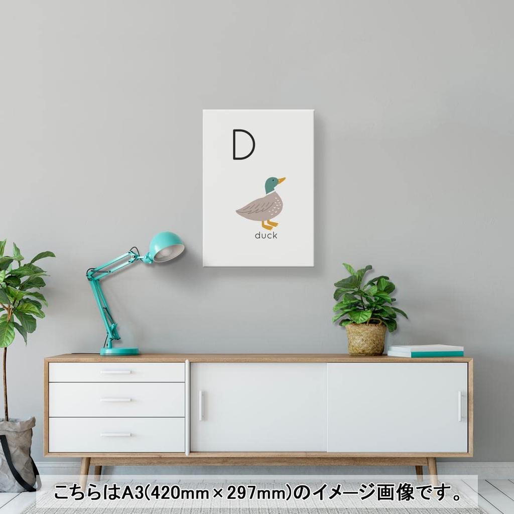 Art Panel Painting Decoration igsticker 420mm x 297mm A3 Photo Wall Hanging Wooden Frame Interior Stylish 019935 Animal Alphabet D duck