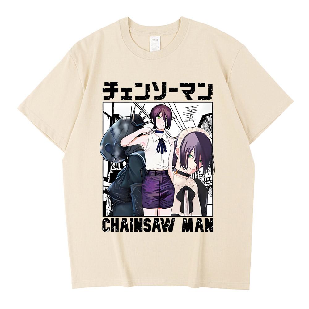 Anime Chainsaw Unisex Reze T Shirts Kobeni Tshirt Unisexga Denji Power T Shirt Makima Tops Tees High Quality Cotton Tshirt