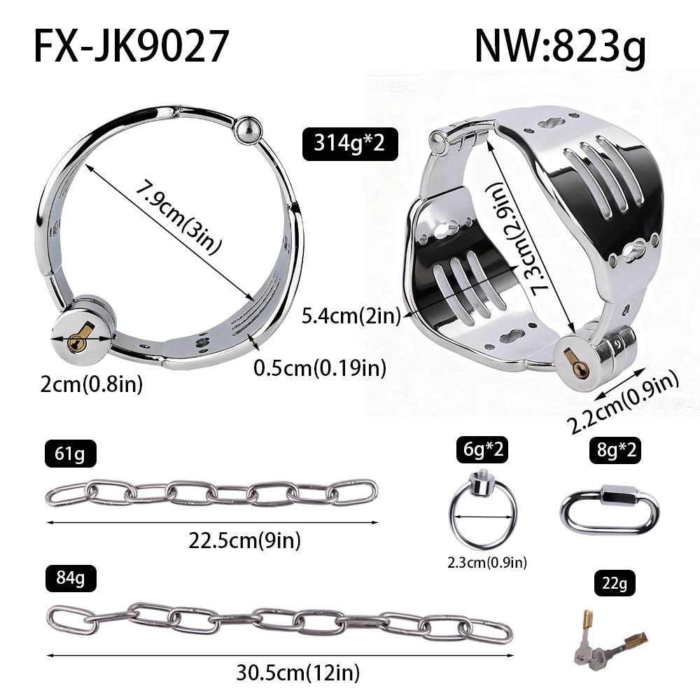 Metal Wrist & Ankle Cuff Chrome Plated Stainless Steel Wrist Cuff Anklet Metal Restraint Gear for Bondage Play Adult Sex Toys