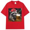 Funny Raccoon Beer Graphic T Shirts Unisex Vintage Fashion Short Sleeve Oversi Casual Summer Tshirts Streetwear