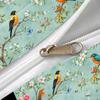 3Pc European Style Floral Bird Duvet Cover Set Double Bed - Machine Washable Invisible Zipper Bedding with 2 Pillowcases, Vintage