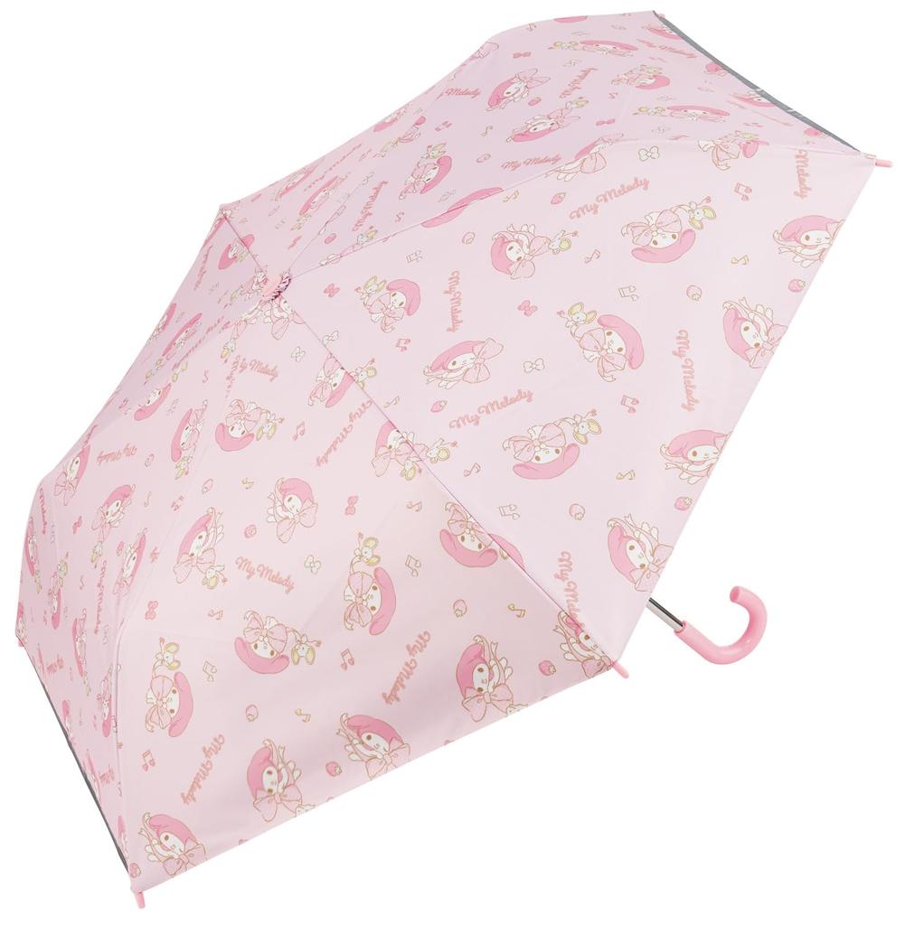 Skater Folding Ages Manual Includes Dedicated UV 6 Suitable for Sun and Includes Dedicated Storage Sanrio My Melody Big Children's Parasol, 50cm, 7-8,