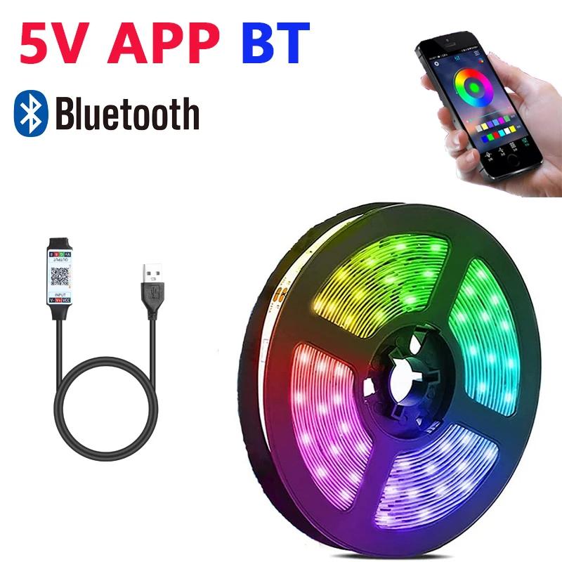 

5050 RGB фоновая атмосфера световые полосы цветной Bluetooth 5v световой комплект ТВ прикроватный бар атмосферное освещение освещение украшение Medium