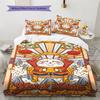 Name Custom Maneki-Neko Pattern Bedding Set Quilt Cover Pillowcase Home Decor Gift (1 * duvet cover + 2 * pillowcase, without core)