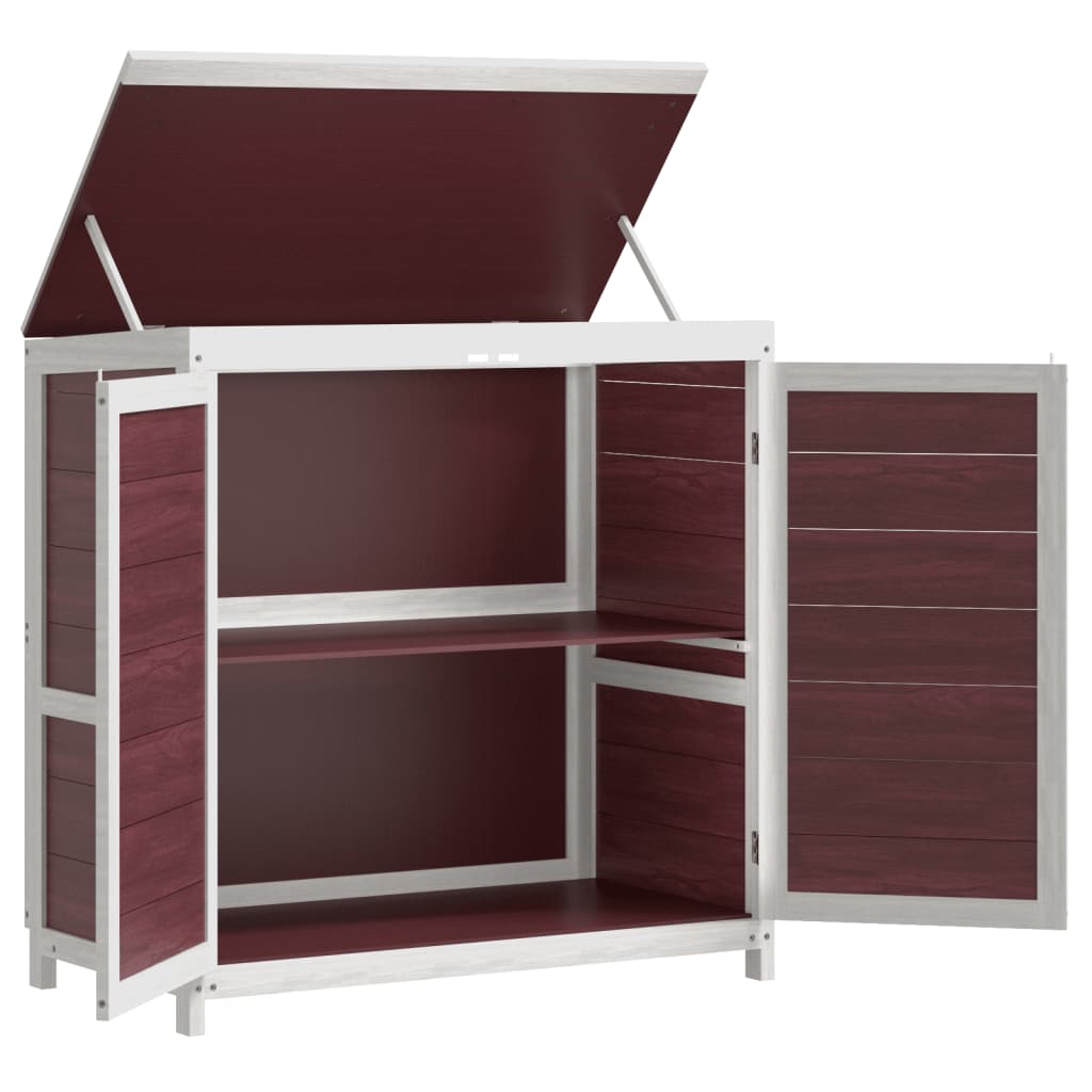 2 Piece Garden Shed Set Mocha Solid Pine Wood