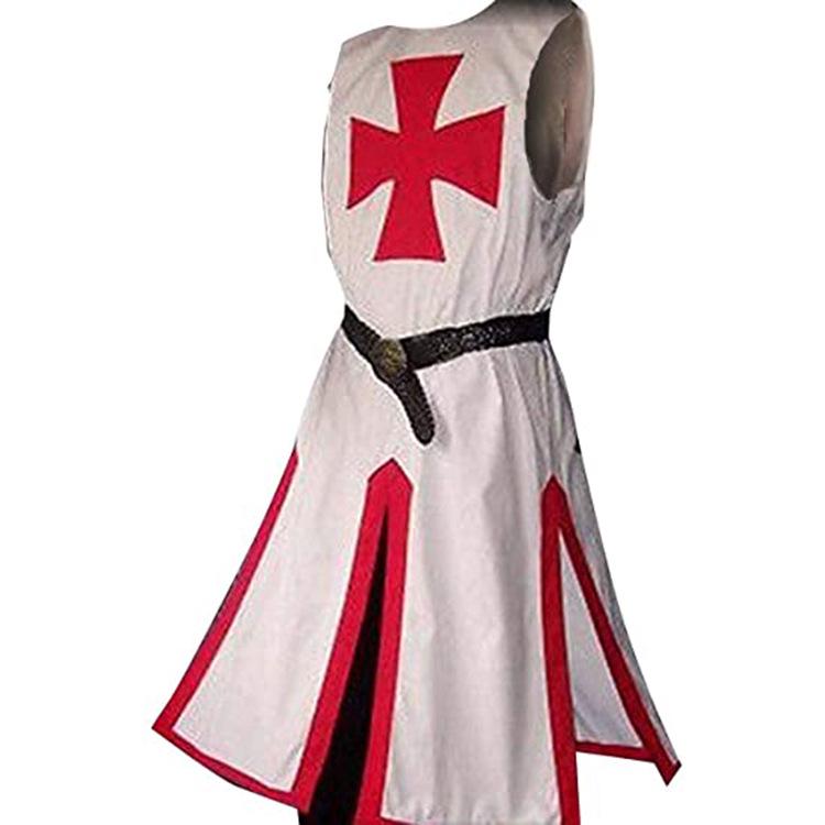 Men s Medieval Knights Templar Patchwork Cosplay Costume S