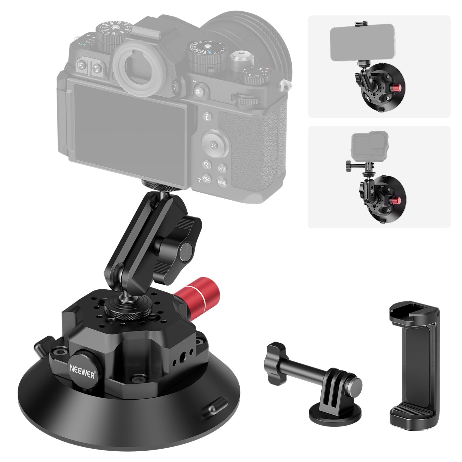 

[NEEWER] CA105 Suction Cup Camera Mount 4.5 – Camera Accessory