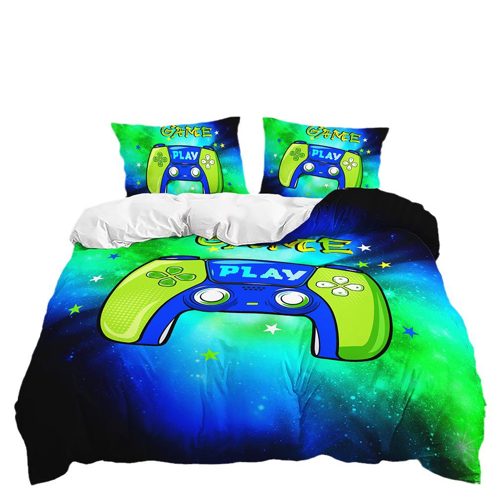 Grenzüberschreitendes Gaming-Controller-Bettbezug-Set - 3-teilige Bettwäsche für Kinderzimmer (Europäischer/Amerikanischer Stil)
