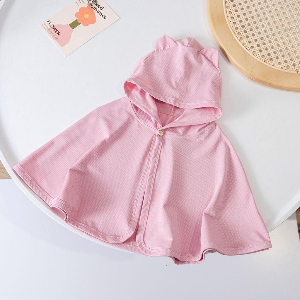 Baby Summer Hooded UV Protection Cape - Lightweight Sunblock Shirt for Kids
