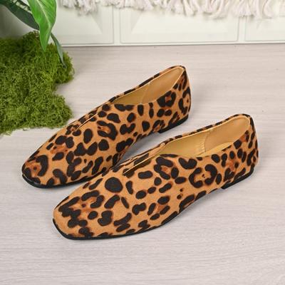 Modne Buty Damskie na Wiosnę i Jesień, Nowe, Modne, Wygodne, Eleganckie, Codzienne, z Nadrukiem Lamparta, Odporne na Ścieranie, Jednokolorowe