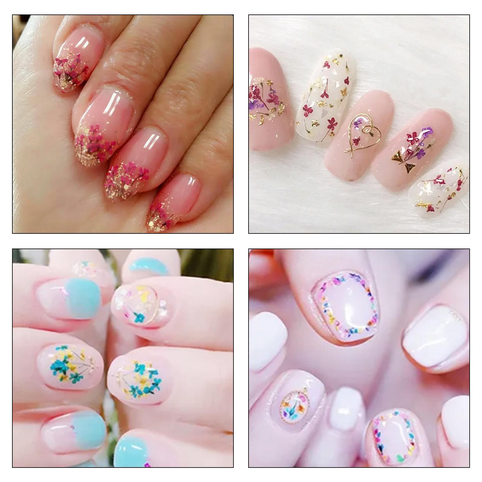 1 коробка 3D сушеные цветы для ногтей подвески смешанный дизайн ногтей весенние — фото 3