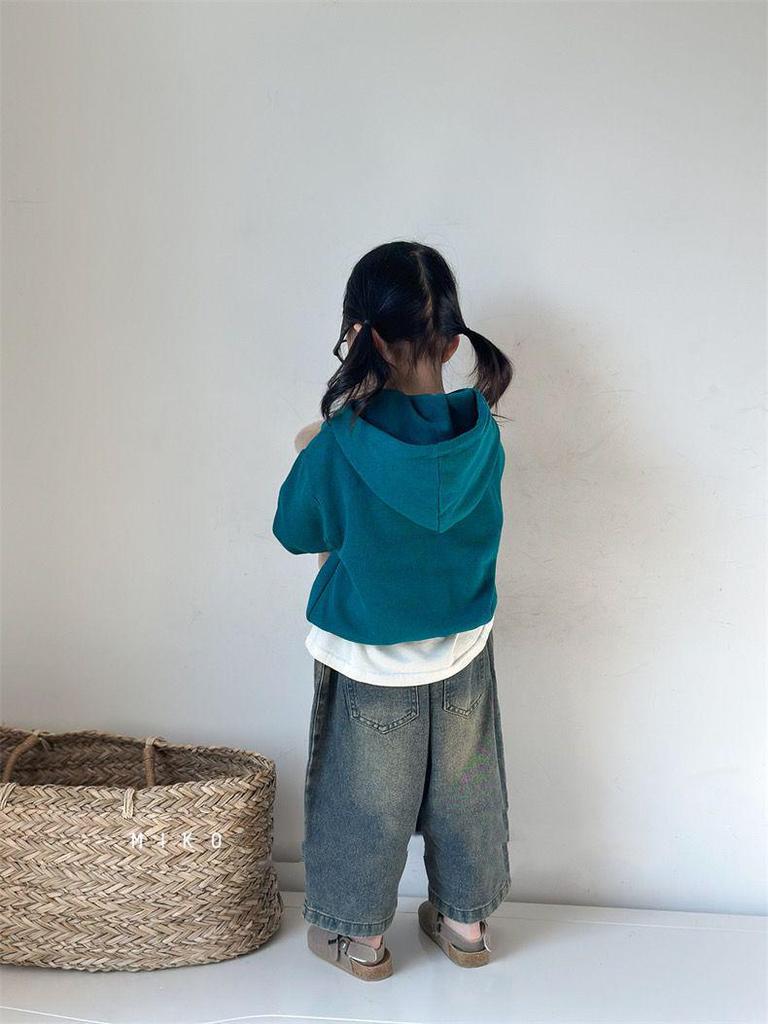 2025 Spring & Autumn Kids' Wide-Leg Pants: Stylish American & Korean Jeans for Boys & Girls