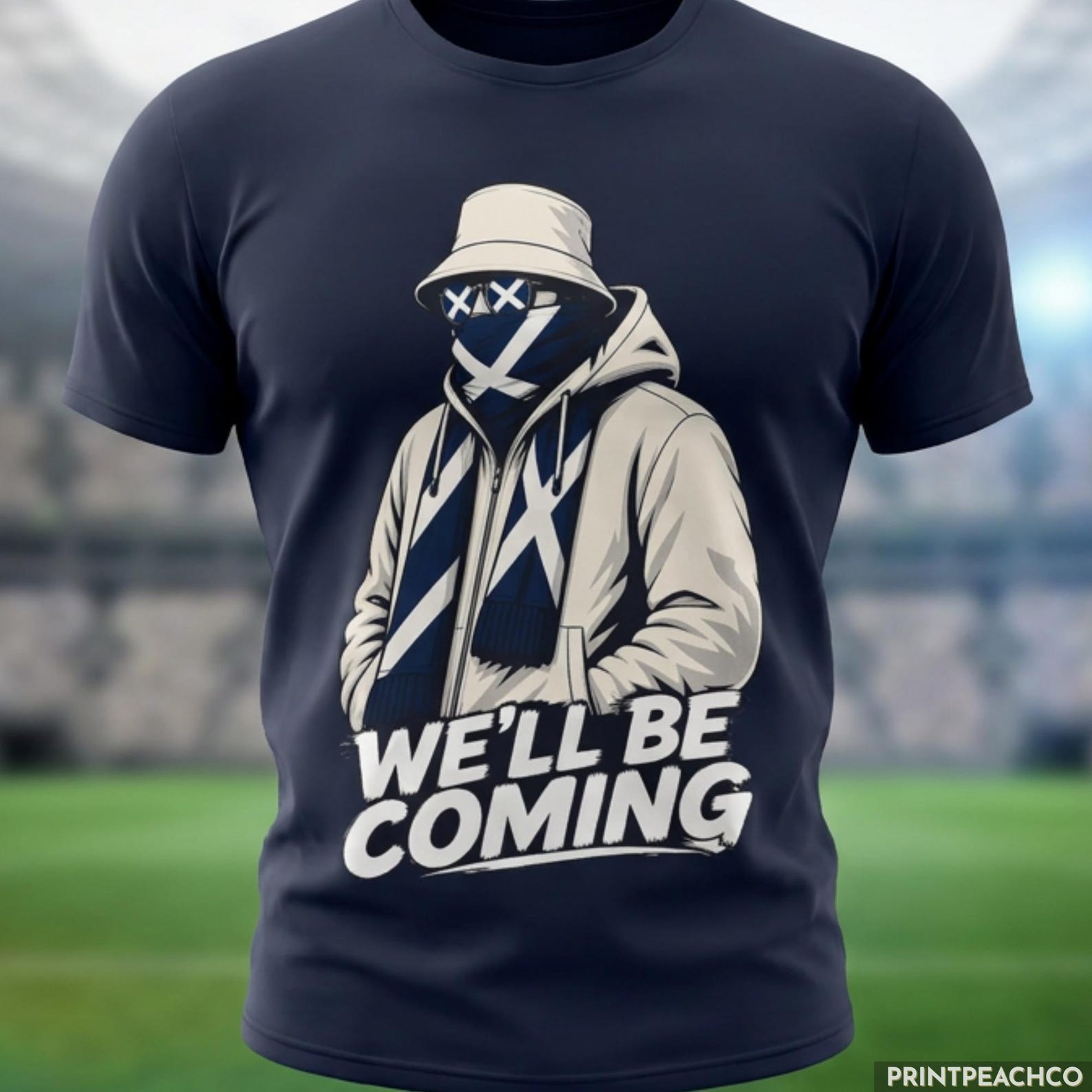 We ll Be Coming Scotland Dark T-Shirt, Saltire Ultra Football Tee, Scottish Soccer Fan Supporter World Cup 2026 Gift M