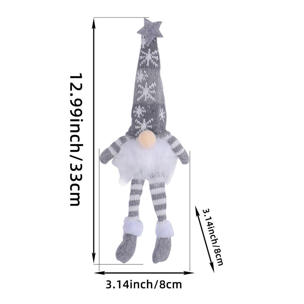 Christmas Gnome Ornaments with LED Light, Hand-Knitted Plush Doll for Tree & Home Decor, Cute Gift for Kids