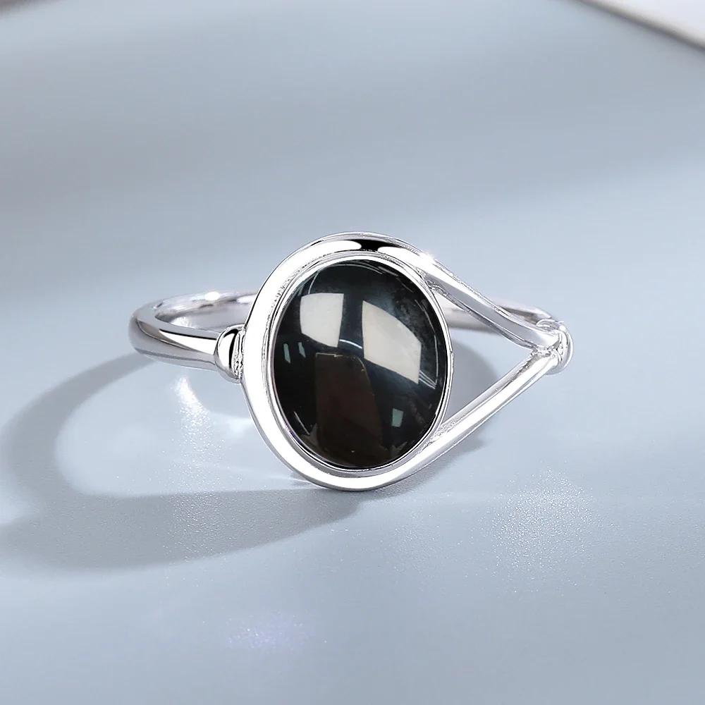 925 Silber Natursteinringe Mit Amethyst Einfacher Lila Ovaler Ring 8*10mm Feiner Schmuck Geschenke für Freundinnen für Frauen