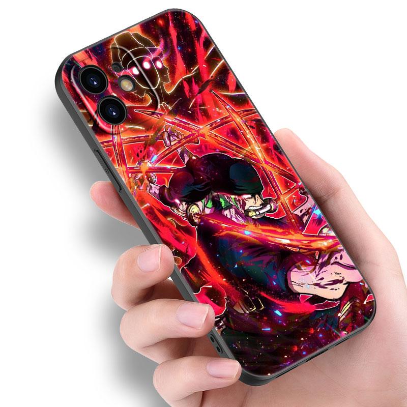 Anime Roronoa Zoro Handyhülle für Apple iPhone 14 13 12 Mini 11 Pro Max 7 8 XR X XS 7 8 Plus SE 2020 2022 Schwarze Softcover