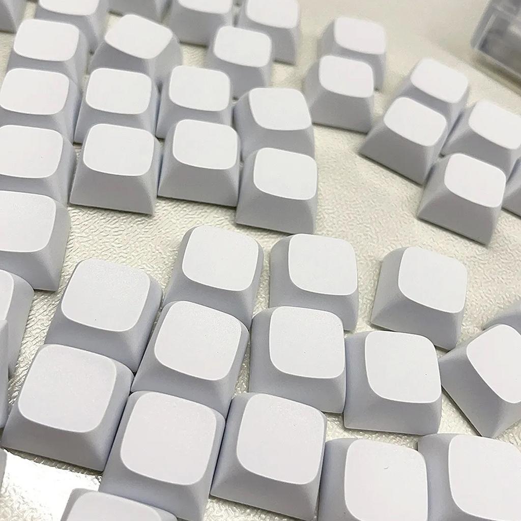 PBT Keycaps 68Keys Minimalist White Blank Keycap Dye Subbed Keycap For AK680 RK68 DK68 Layouts Keyboards