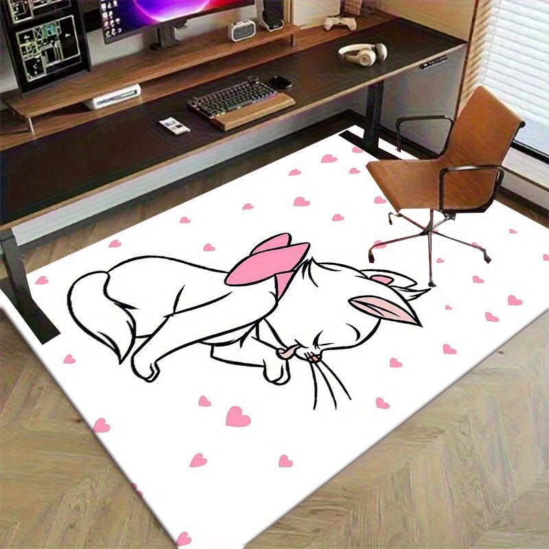 1pc, "Home Decor Carpet, Office Rug, Chair Pad, Outdoor Mat, Gift Idea - Cute Cat with Hearts Design"P179