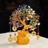 Seven Chakra Crystal Tree of Life with 6 Feng Shui Coins – Healing Bonsai Tree with Potli Base for Positive Energy, Meditation, Reiki, Spiritual