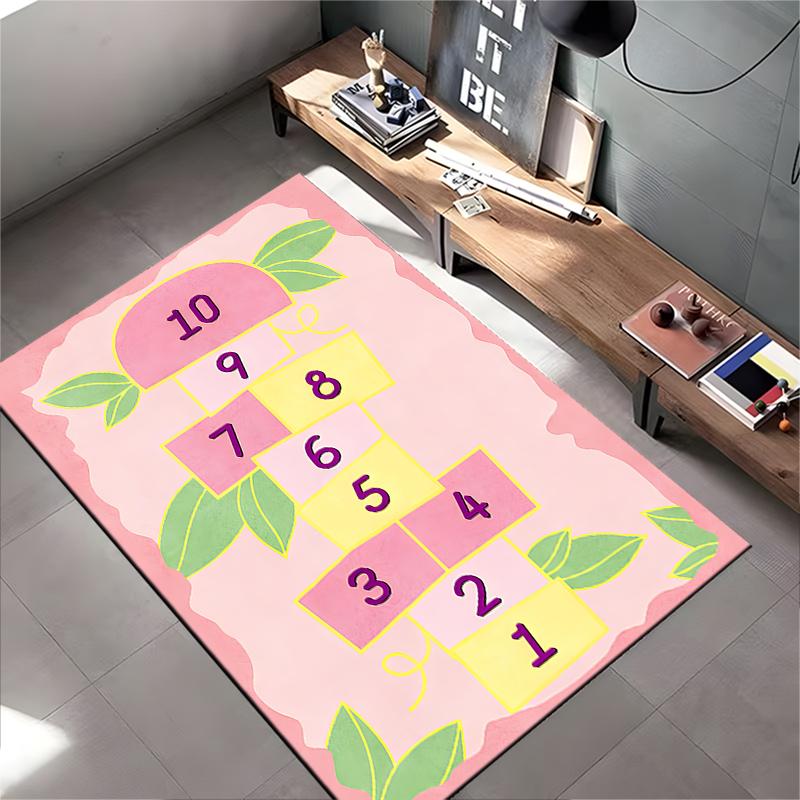 Cute Lion Hopscotch Rug for Kids Suitable for use as an anti-slip game mat for living room and bedroom sofas