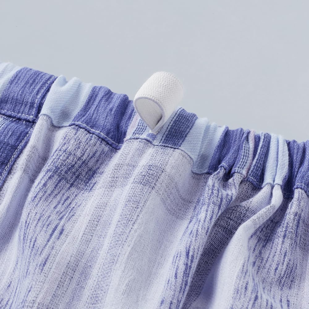 Gunze Coton Manches Longues Naturel Marine Taille S Homme 100% Pyjamas, Évacuation de l'Humidité, Séchage Rapide, Pantalon, Ouverture Frontale, Crêpe, Évacuation de l'Humidité,