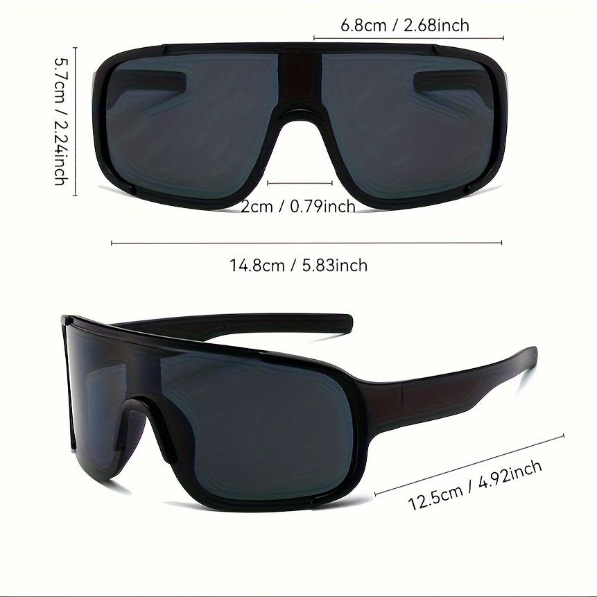 3PCS Y2K style sports style fashionable glasses with white water silver lenses and mirror large frame windproof glasses