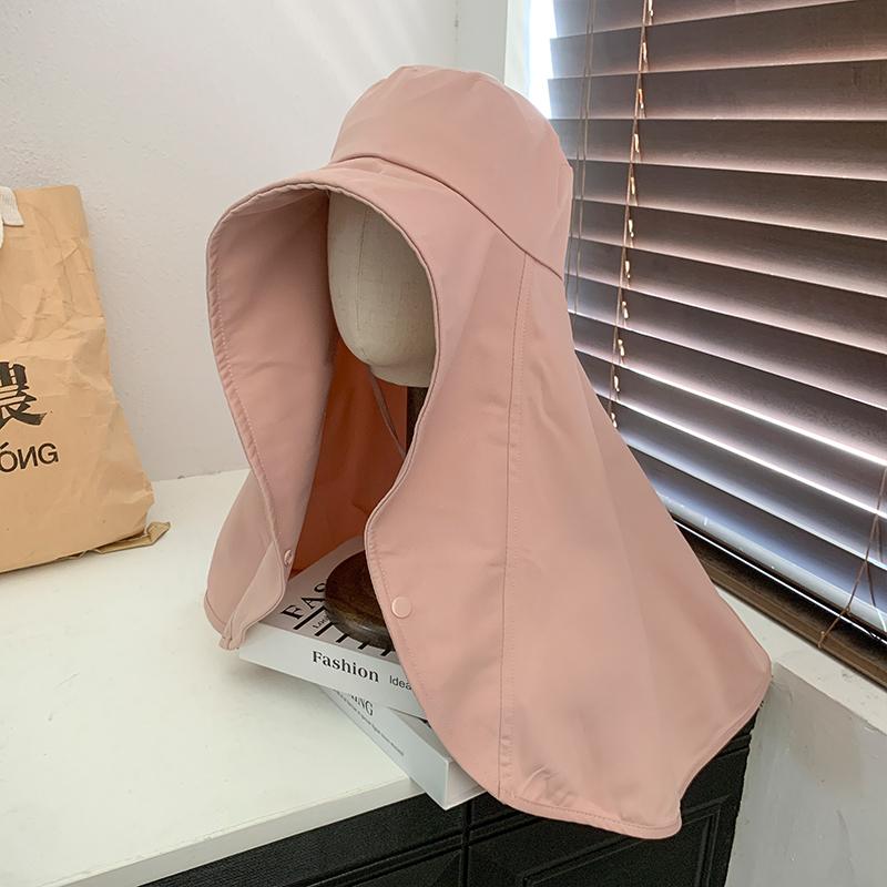 Summer sun protection hat women's big eaves UV protection shading shawl hat outdoor neck protection face bucket hat foldable