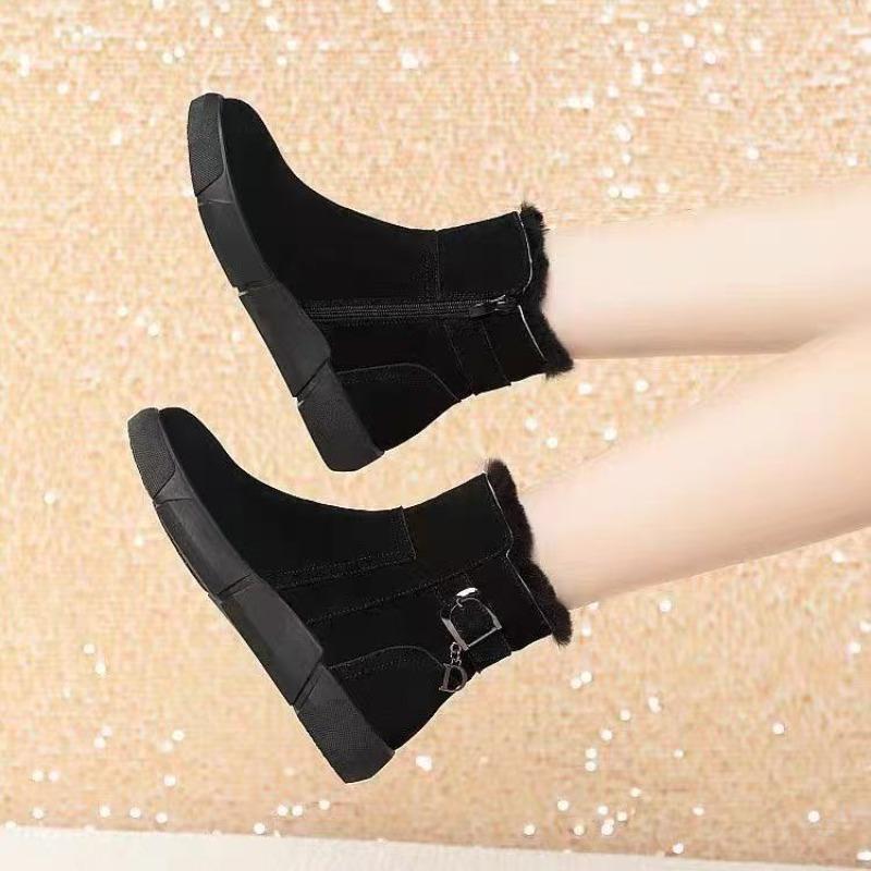 Retro matte snow boots women's velvet thickened warm winter cotton shoes new non-slip thick-soled short boots