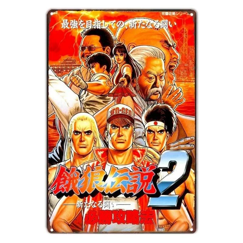 The King Of Fighters Anime Vintage Metal Sign, Wall Art Poster, Fighting Games, Retro Sign For Bar,Club,Man Cave,Home Wall Decor