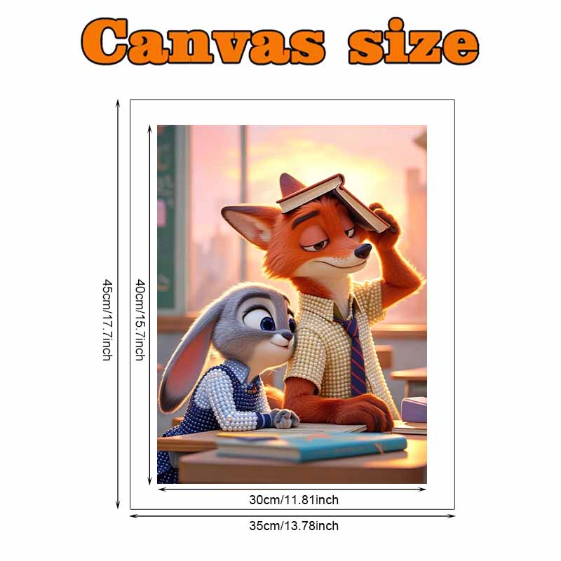 Disney Pearl Art Painting Zootopia Judy and Nick Handmade diy5D Pearl Gem Painting Pictures Crafts Special Shape Home Wall Decoration