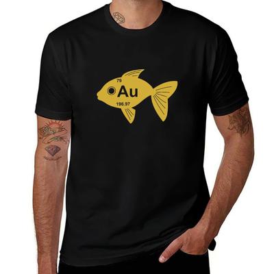 Periodic Table Element Au Goldfish T-Shirt T Shirts for Man Cotton Man T Shirt Summer T Shirt Personalised T-Shirt