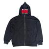 Unisex Streetwear Hooded Zip-Up Sweatshirt With Anime Print Embroidered Pocket Loose Fit Long Sleeve Winter