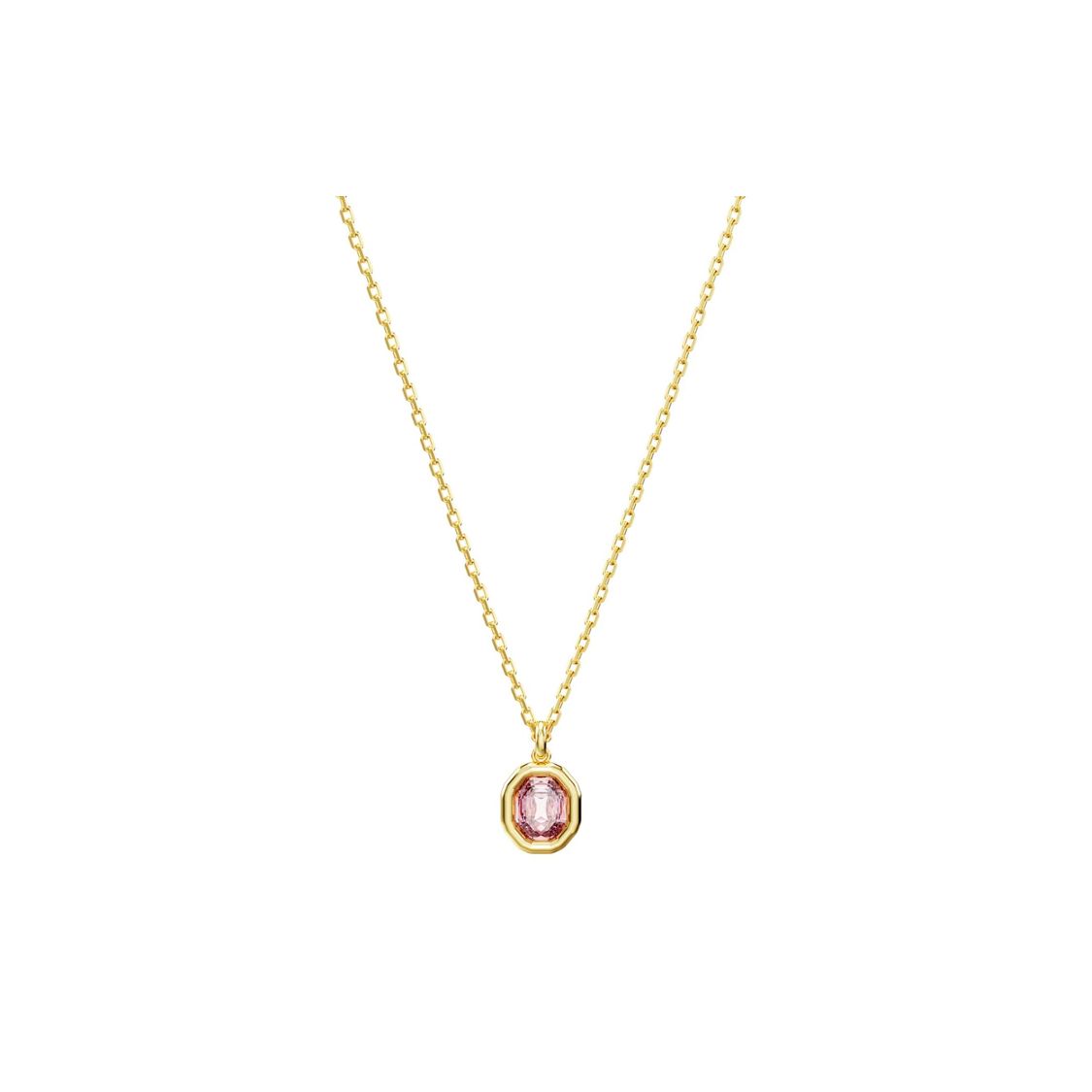 Swarovski Imber Octagonal Cut Gold Plated Cubic Zirconia Imitation Crystal Necklace Women necklace 5682531 Box (Random Color)