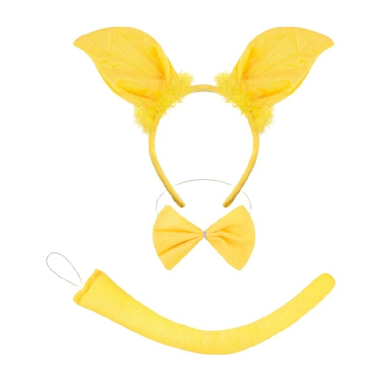 1/3/4pcs Pig Costumes Accessories with Pig Ears Headband,Bowtie,Gloves,Tail,Tutu Skirt Halloween Animal Dress Up Set