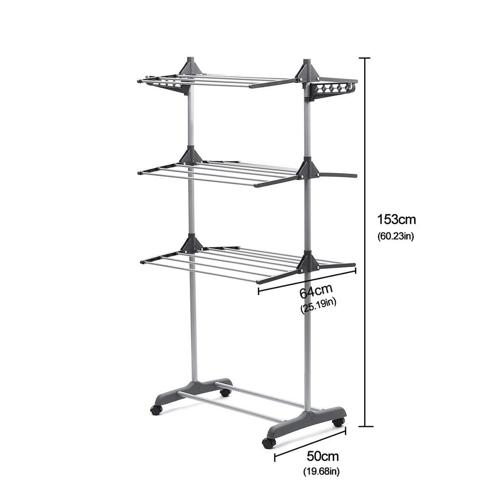 

3-ярусный подвесной сушильный складной органайзер для хранения, сушилка для одежды, козлы, нержавеющая стойка для белья, складная сушилка для одежды