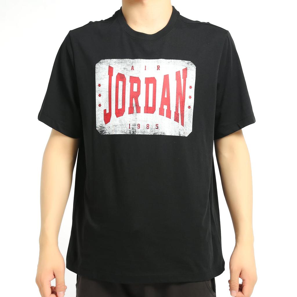 Jordan T Shirts Men's Black Crew Neck Moderate Straight Fit AT0559-010