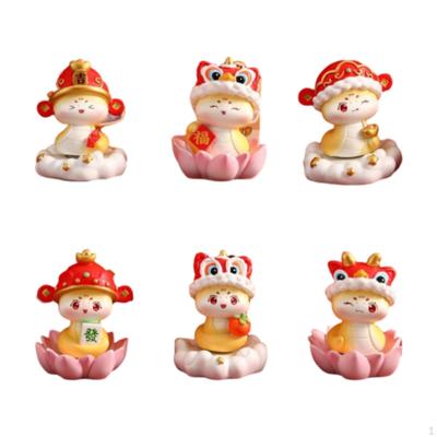 6 Pieces Chinese Year Snake Figurines Cute Decoration for Home