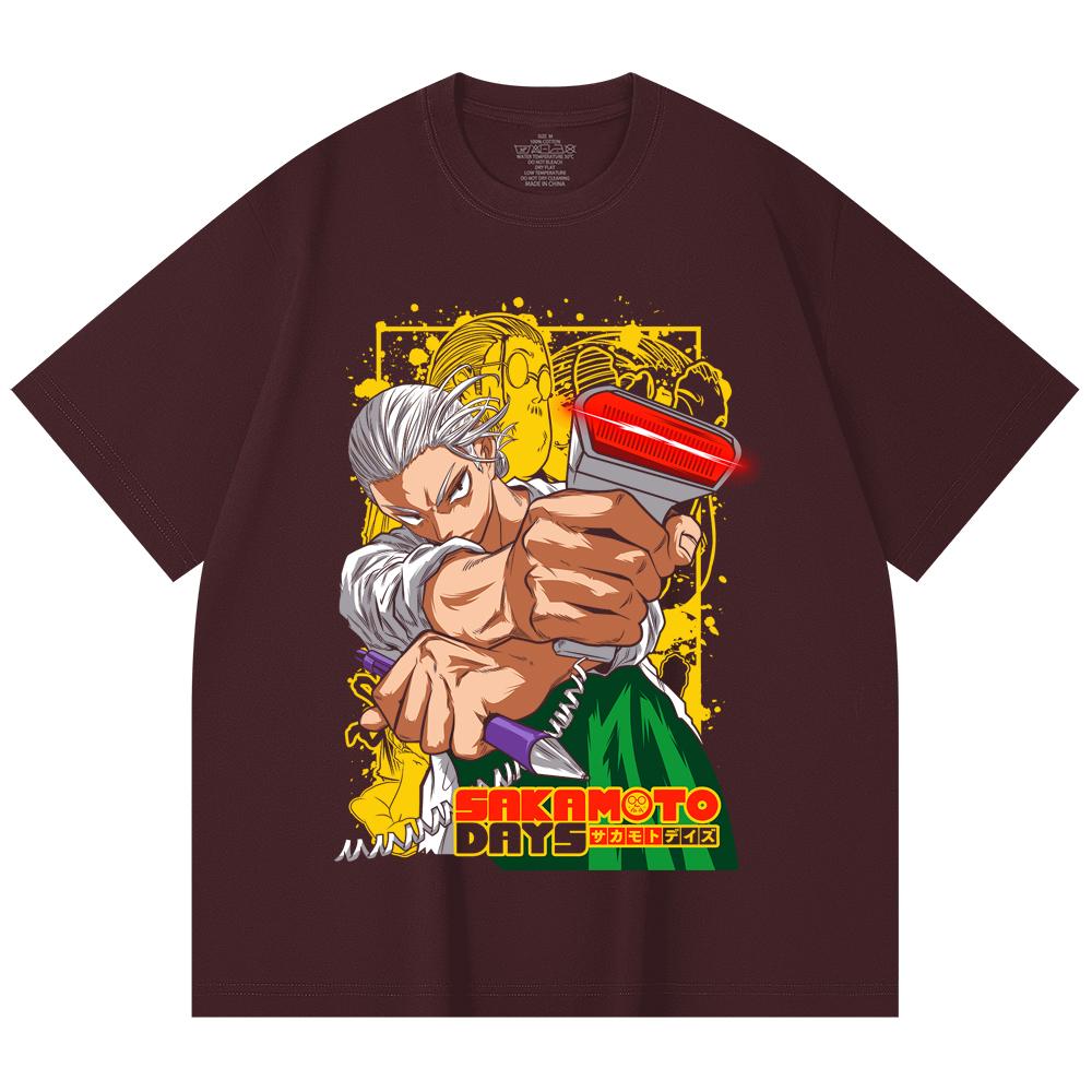 

230 Gsm 100% Cotton Sakamoto Days V4 Taro Print Unisex Heavy Cotton T Shirt 2XL