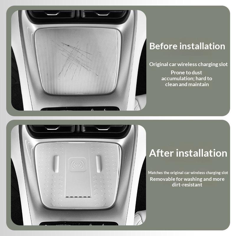 For Geely EX2 Starry Wish Wireless Charging Pad Silicone Pad Cup Coaster Non-slip Pad Interior of The Center Console Accessories