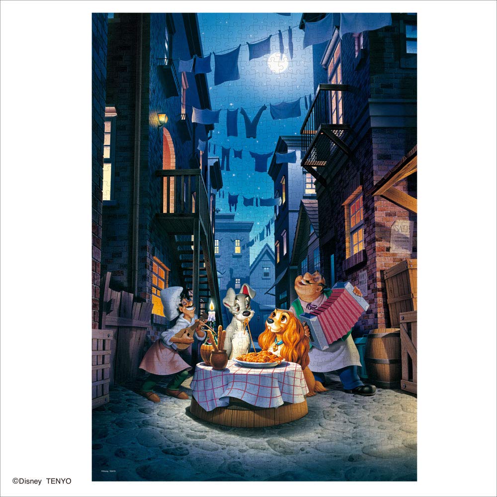 1000-Piece Jigsaw Puzzle Disney Lady and the Tramp Moonlight Dinner [Luminous Puzzle] (51x73.5cm)