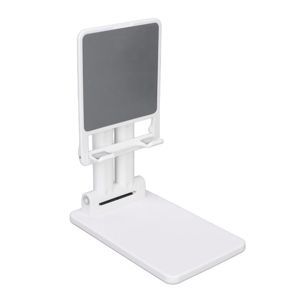 Cell Phone Stand Holder for Desk Foldable Dual Rods for Iphone Tablet Smartphone for Live Streaming Recording White