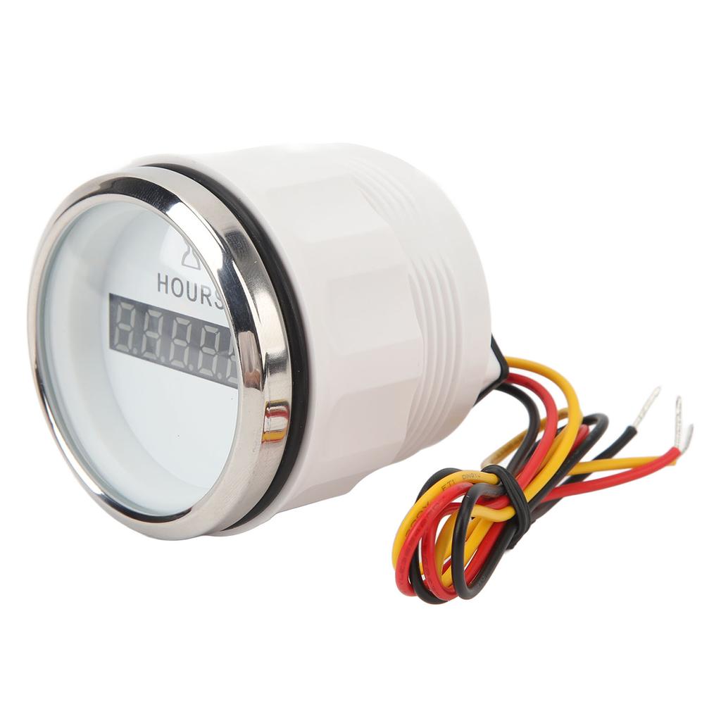 932V 52MM Boat Round Digital Hour Meter High   Hourmeter Round Gauge for RVs Yachts Fishing Boats