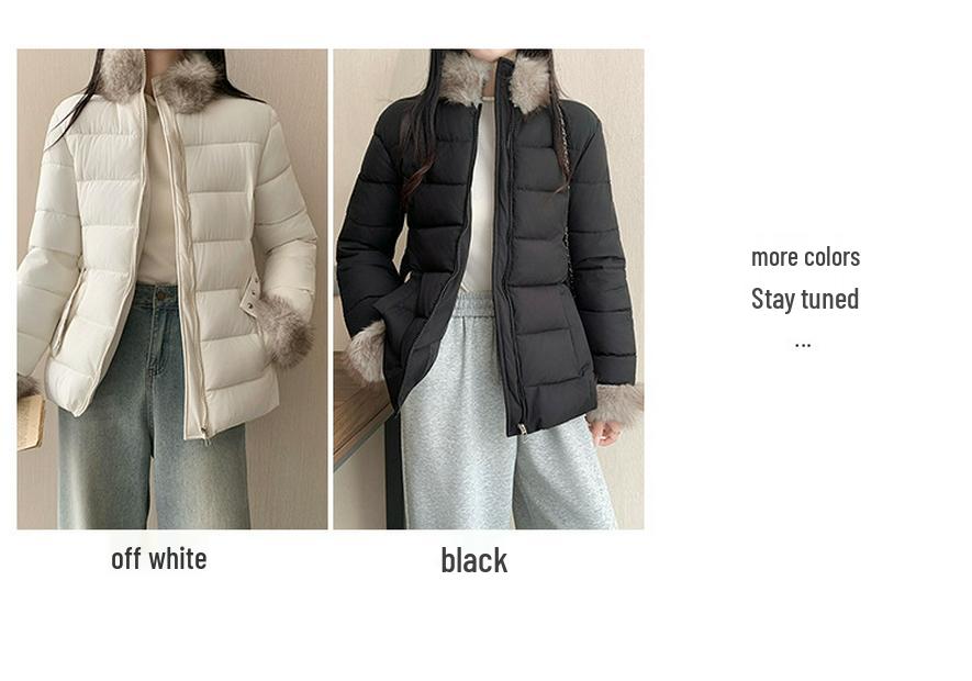 Trendy Korean-Style Black Short Thick Warm Cotton Winter Jacket 2026