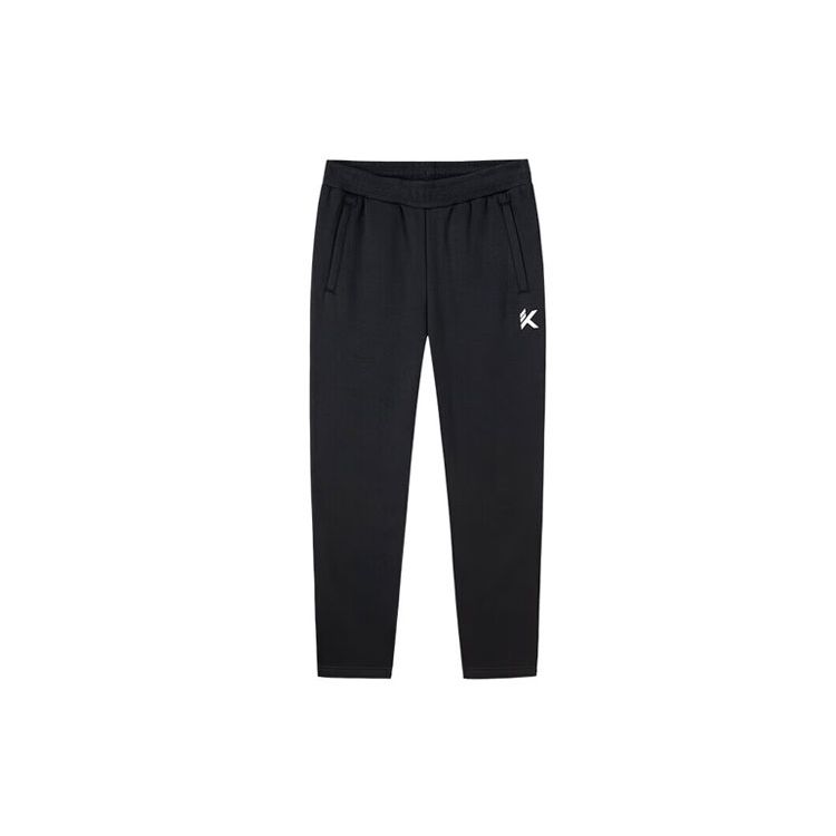 

Anta Logo Patch Cuffed Fleece Casual Sports Pants Men pants Black 952231350-1 S