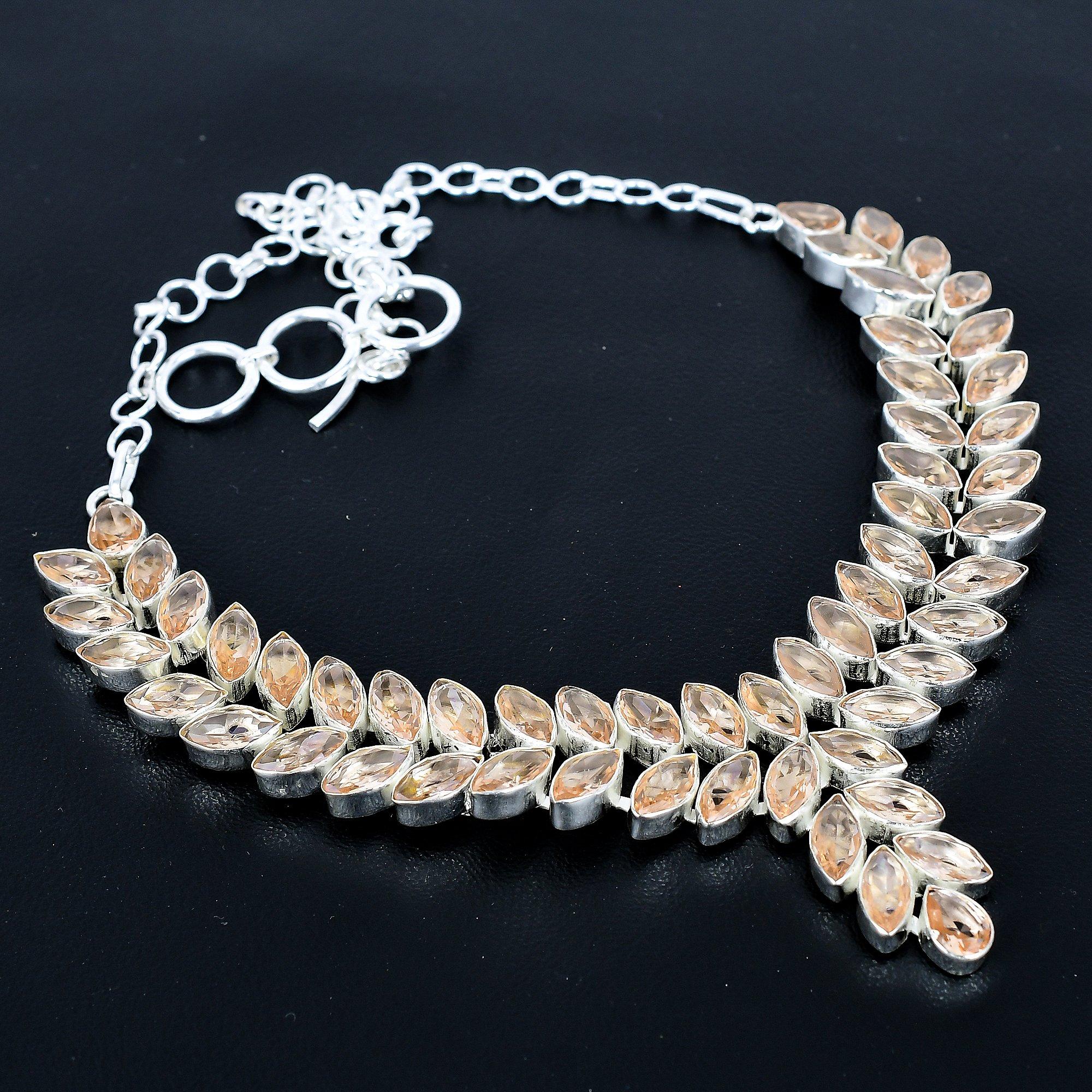 

Красивое тяжелое колье с морганитом, колье из стерлингового серебра 925 пробы, дизайнерское колье с морганитом, ручная работа, ювелирное изделие, подарок на Рождество 20 оранжевый